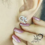 گوشواره نقره میخی طرح قلب با عیار925 کد 18598