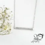 گردنبند نقره کلاسیک فول نگین عیار925 کد 18639
