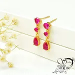 گوشواره آویز میخی رنگی کد 6676