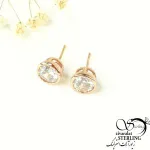 گوشواره ژوپینگ تک نگین طرح طلا کد 7580