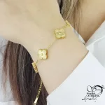 دستبند ونکلیف استیل طلایی کد 18947