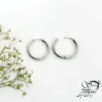 گوشواره حلقه ای سفید برند استیل کد 18999