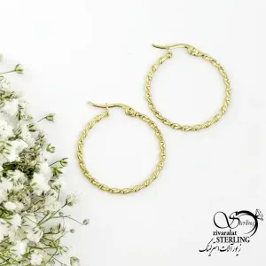 گوشواره حلقه ای طرح مارپیچ برند استیل کد 19000