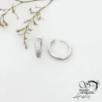 گوشواره حلقه نگین دار با نقره 925 کد 13195