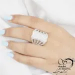 انگشتر زنانه جواهری نقره ایتالیا کد 1782