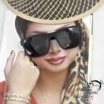 عینک دودی مشکی مربع کلاسیک کد 19081