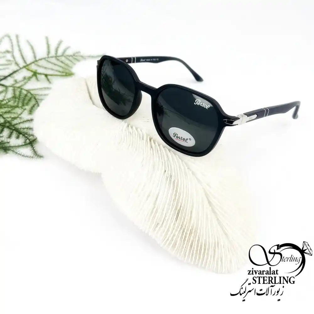 عینک دودی مشکی گرد برند Persol کد 19103
