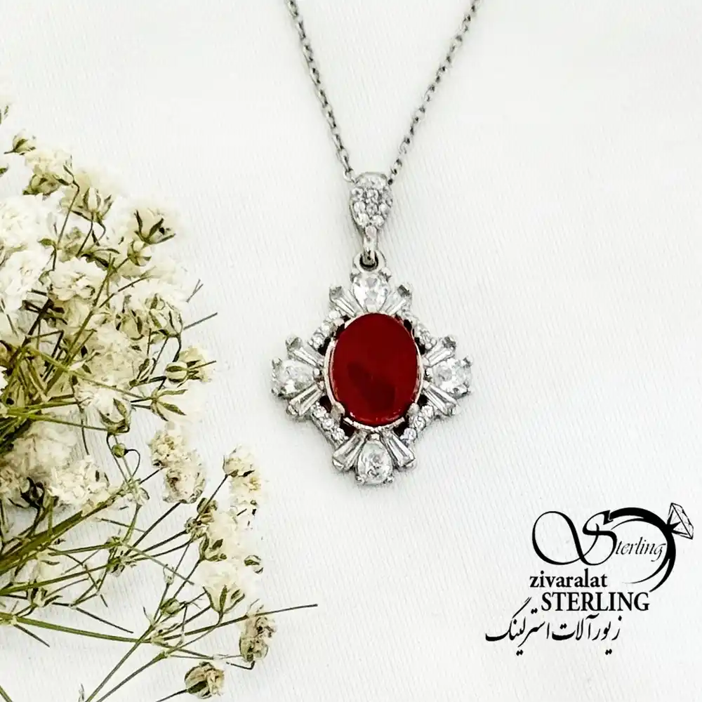گردنبند نقره عقیق عیار 925 ایتالیا کد 19436 گردنبند نقره عقیق عیار 925 ایتالیا کد 19436