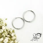 گوشواره حلقه ای سفید طرح طلا کد 19585