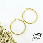 گوشواره حلقه ای مارپیچ طرح طلا برند استیل کد 19586
