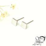 گوشواره مربع استیل سفید کد 7614