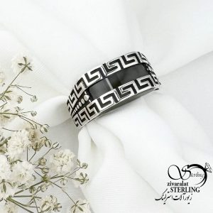 انگشتر مردانه نقره ایتالیا عیار 925 کد 15839