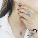 نیمست نقره 925 عیار سیاه قلم طرح کلاسیک کد 19635