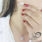 نیمست نقره طرح تاج فول نگین کد 19638