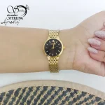 ساعت استیل طلایی برند CITIZEN صفحه گرد مشکی کد 19964
