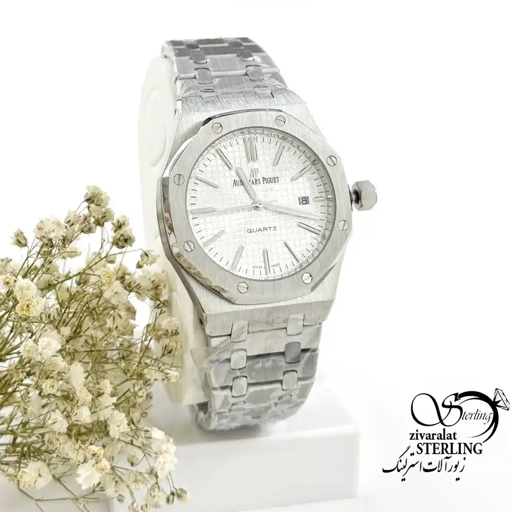 ساعت اودمار پیگه (Audemars Piguet) بند استیل مات صفحه طوسی روشن کد 19986