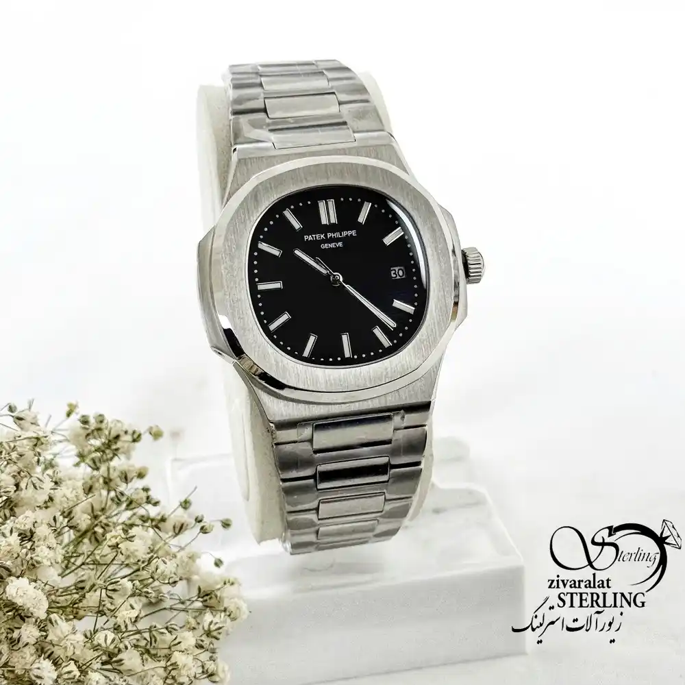 ساعت برند Patek Philippe (پتک فیلیپ) صفحه مشکی استیل کد 19988 ساعت برند Patek Philippe (پتک فیلیپ) صفحه مشکی استیل کد 19988