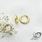 گوشواره استیل حلقه ایی ریز طرح طلا کد 16124