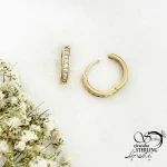 گوشواره حلقه ای برند ژوپینگ با نگین اتمی کد 19814