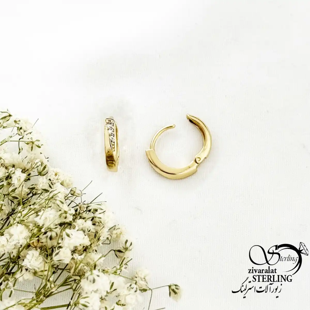 گوشواره ژوپینگ حلقه ای طرح طلا کد 19821 گوشواره ژوپینگ حلقه ای طرح طلا کد 19821
