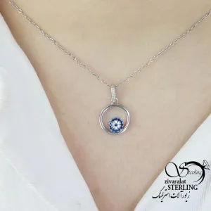 گردنبند نقره حلقه چشم نظر 925 عیار کد 19845