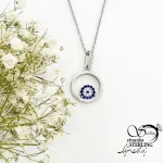 گردنبند نقره حلقه چشم نظر 925 عیار کد 19845