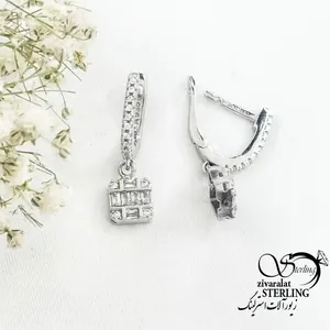 گوشواره نقره ایتالیا 925 عیار امرال کد 19854