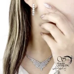 سرویس جواهری نقره فول نگین کد 20035