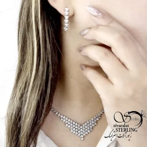 سرویس جواهری نقره فول نگین کد 20035