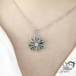 گردنبند نگین جواهری سبز برند استیل کد 20093