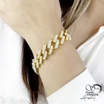دستبند مجلسی طرح کارتیر نگین دار کد 20112