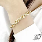 دستبند حلقه تو حلقه طرح طلا کد 20114