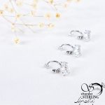 پیرسینگ آویز تاج جواهری نقره ای کد 10961