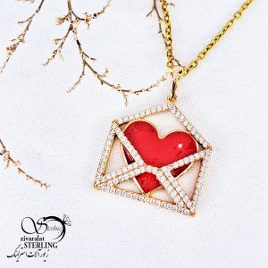 گردنبند ژوپینگ پاکت قلب کد 12033