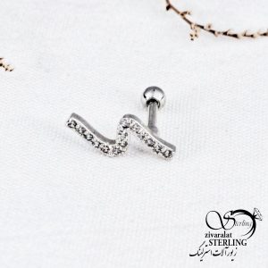 پیرسینگ گوش طرح موج دار کد 12284