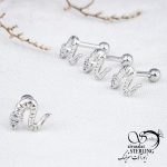 پیرسینگ گوش طرح مار نگین دار کد 12302