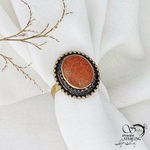 انگشتر نگین گرد برند طلاروس با کد 12374