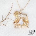 گردنبند طرح شیر مارک ژوپینگ کد 12381