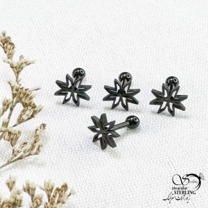 پیرسینگ استیل گوش طرح گل با کد 12548