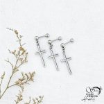 پیرسینگ گوش آویز صلیب مارک استیل کد 12550
