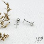 پیرسینگ صلیب گوش برند استیل کد 12555