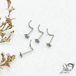 پیرسینگ گوش طرح گل با کد 12557