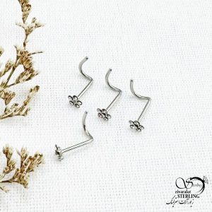 پیرسینگ گوش طرح گل با کد 12557