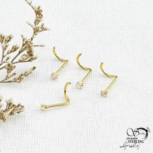 پیرسینگ گوش تک نگین استیل کد 12559