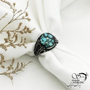 انگشتر طرح فیروزه برند طلاروس با کد 13051