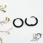 گوشواره استیل حلقه مشکی سایز متوسط کد 13464