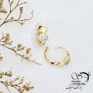 گوشواره ژوپینگ طرح طلا با نگین اتمی کد 13488