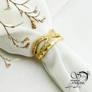 انگشتر طرح ضرب در برند طلاروس کد 13540