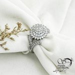 انگشتر جواهری با آلیاژ آب طلا کد 13548