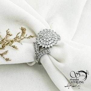 انگشتر جواهری با آلیاژ آب طلا کد 13548